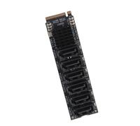 Tarjeta Adaptadora M.2 a SATA 6 Puertos 6 Gbps Alta Velocidad Indicador Inteligente ASM1166 PCI Express