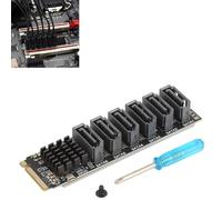 Tarjeta adaptadora M.2 a SATA3.0 de 6 Gbps de alta velocidad ASM1166 M.2 PCIE a SATA tarjeta de expansión con indicador inteligente para OS X, Windows, Linux