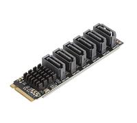 Tarjeta Adaptadora M.2 a SATA3.0, M.2 para Tarjeta Adaptadora SATA, Tarjeta de Expansión M.2 a SATA3.0 6Gbps de Alta Velocidad ASM1166 M.2 PCIE a Tarjeta de Expansión SATA con