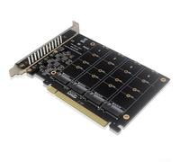 Tarjeta adaptadora M.2 NVMe a PCIe x16, controlador de expansión SSD de 4 puertos con indicadores LED, soporta división PCIe 3.0/4.0 y RAID para Des