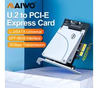 Tarjeta adaptadora MAIWO U.2 de 2,5 pulgadas, PCI-E3.0X4 a U.2/SATA 4000MB/S SFF-8639, tarjeta convertidora de disco U.2 SATA de doble protocolo, PCI-E X8 X16 PCI-E 3.0X4 to U.2