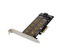Tarjeta adaptadora MicroConnect MC-PCIE-X4M2 PCIe x4 M.2 NVMe Dual Slot Negro