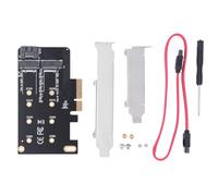 Tarjeta Adaptadora NGFF M.2 a PCIe, PCIEx4 a NGFF B Key+M Key Tarjeta de Expansión SSD 6Gbps con Cable SATA 3.0 para SSD 2242 2260 2280