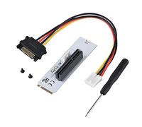 Tarjeta adaptadora NGFF M.2 Key M a PCI-E 4X, NGFF M.2 Key M a PCI-E Express 4X Adaptador de Tarjeta Vertical con indicador de Voltaje LED(Cable de energía)