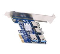 Tarjeta Adaptadora Pci e, Adaptador de Extensión Pci de 4 Puertos USB 3.0, e 1x, Cobre, Suministro Estable, para Placa Base, Minería