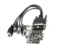 Tarjeta adaptadora PCIe de 4 puertos con cable para computadoras de ranura baja, expansión de puerto PCIe
