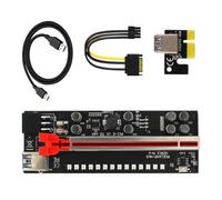 Tarjeta Adaptadora Pcie Riser 1x a 16x Alimentación para Minería | Pcb Conectores 16a de 6 Pines, Suministro Estable y Seguro, Larga Vida Útil para Equipos de Minería Color Aleatorio