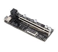 Tarjeta Adaptadora PCIE Riser, Extensión de Gráficos PCIE Riser de 6 Pines para Tarjeta Adaptadora de Minería GPU con Pantalla de Temperatura, Adaptador PCIE 1X, Cable 1X a 16X, Compatible con Ranuras