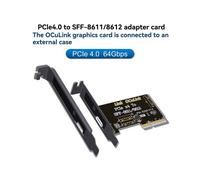Tarjeta Adaptadora PCIe4.0 X4 A SFF-8611/8612. Interfaz de Expansión Externa de Alta Velocidad PCIe X4 4.0. Chasis de Soporte Externo.