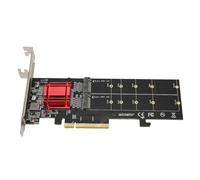 Tarjeta Adaptadora SSD PCIe M.2 Dual, SSD NVMe Dual a Tarjeta PCI Express 3.1 X8 X16, Adaptador PCIe NVMe M.2 con Soporte de Función de Bifurcación PCIe 2230 2242 2260 2280 22110