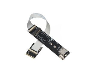 Tarjeta Adaptadora WWAN M.2 e Key A M.2 Key-B con Ranura SIM, Compatible con Módulos 3G/4G/5G y Señales USB/PCI-e