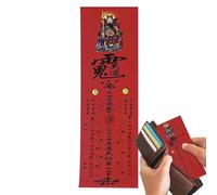 Tarjeta auspiciosa - Tarjetas de talismán de año nuevo chino, nueva tarjeta de tableta Tai Sui de cartón duro rojo | Año de la serpiente de papel amuleto tarjeta para felicidad, riqueza, decoración de