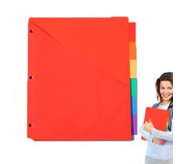 Tarjeta Binder Divisors, ÍNDICE DE BINDER INDIDERS, de de color insertable Big Tab | Bolsillos de sección de división de un índice grueso para el lugar de trabajo en el aula escolar