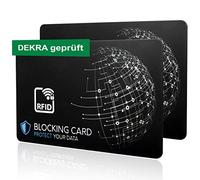 Tarjeta bloqueadora RFID Probada por DEKRA con la última tecnología de interferencias de Campos electrónicos, para Proteger contra el Robo de Datos. Tarjeta Extra Fina de 0,8 mm para Cada Billetera.,