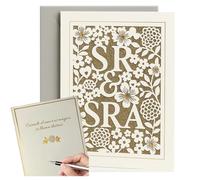 Tarjeta boda felicitacion, Sr&Sra. elegante y clásica, espacio personalizable para dedicatoria, regalos de boda para los novios, regalar dinero boda, sobre dinero boda para novios