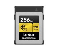 Lexar Tarjeta de Memoria Profesional CFexpress Tipo B de 256 GB, Serie Dorada, hasta 1750 MB/s de Lectura, grabación de Video Raw 8K, soporta PCIe 3.0 y NVMe (LCXEXPR256G-RNENG)