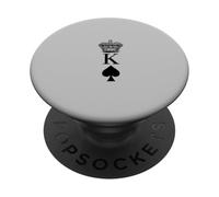 Tarjeta con Imagen de Rey de Picas con Corona PopSockets PopGrip Adhesivo
