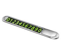Tarjeta con números de teléfono para paradas tempo Placa luminosa for número de teléfono de estacionamiento temporal de coche, color blanco y negro, paquete de 2(White)