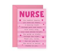 Tarjeta con poema de agradecimiento para enfermeras - Gracias a los trabajadores de la salud, colegas, amigos, familiares, esposa, mamá, tía, hermana, él, ella, mensaje dulce y sincero, viene con