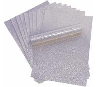 Tarjeta con purpurina A4, tacto suave y brillante, no se desprende, 250 g/m², paquete de 10 hojas (plateado)