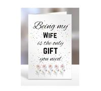 Tarjeta con texto en inglés "Being my Wife is The only Gift You Need" («Being my Wife is The only Gift You Need», divertida, broma, tonto, regalo de feliz cumpleaños, regalos para Navidad, para