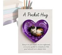 Tarjeta conmemorativa de gato | Tarjeta postal de condolencias en forma de corazón con forma de gato durmiendo | Felicitación de condolencia para la pérdida de mascotas | Regalo cómodo para hombres