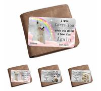 Tarjeta conmemorativa personalizada para mascotas, con texto en inglés "I Will Carry You With Me Until I See You Again", tarjeta de memoria personalizada para mascotas, regalos de condolencias para