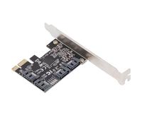 Tarjeta Controladora PCI E a SATA, TXB183 ASM1064 PCIE3.1x1 a Tarjeta de Expansión SATA3 de 4 Puertos Tarjeta Adaptadora de 6 Gbps para Computadora