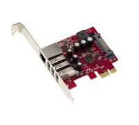 Tarjeta Controladora Pcie 3 Puertos USB 3.0 + 1 Gigabit Ethernet - nec + Realtek