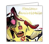 Tarjeta cuadrada dorada para cumpleaños de mujer