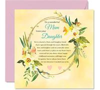 Tarjeta cumpleaños tradicional mamá hija, hermoso ramo floral clásico, tarjeta regalo el día madre, 145 mm x 145 mm, regalo temporada mamá, flores, tarjetas felicitación