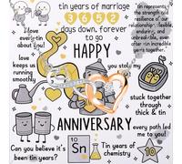 Tarjeta de 1, 2, 3, 4, 5, 6, 7, 8, 9, 10, 11, 12, 20 aniversario, con collar de corazón infinito para esposa, novia, ella, S, Cobre, 00 unidades