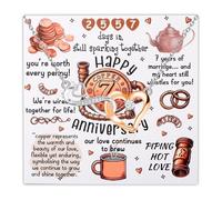 Tarjeta de 1, 2, 3, 4, 5, 6, 7, 8, 9, 10, 11, 12, 20 aniversario, con collar de corazón infinito para esposa, novia, ella, S, Cobre, 00 unidades