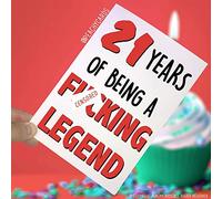 Tarjeta de 21 cumpleaños divertida para adulto, 21 años de ser una leyenda en la F; tarjeta de 21 cumpleaños, mejor amigo, hermano, hermano, hermano, novedad Swearing PC246