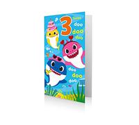 Tarjeta de 3º cumpleaños con diseño de tiburón