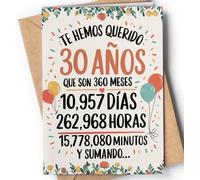 Tarjeta de 30 Cumpleaños - Tarjeta de Felicitación Graciosa para alguien que cumple 30 años - Regalo Original para 30 Cumpleaños para él, ella, hombre, mujer, mejor amigo, amiga - EU 84