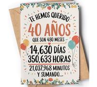 Tarjeta de 40 Cumpleaños - Tarjeta de Felicitación Graciosa para alguien que cumple 40 años - Regalo Original para 40 Cumpleaños para él, ella, hombre, mujer, mejor amigo, amiga. - EU 83