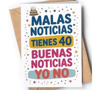 Tarjeta de 40 Cumpleaños - Tarjeta de Felicitación Graciosa para alguien que cumple 40 años - Regalo Original para 40 Cumpleaños para él, ella, hombre, mujer, mejor amigo, amiga - EU 257