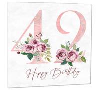 Tarjeta de 42 cumpleaños para mujer, tarjetas florales de 42 cumpleaños para mujer de 42 años, cuarenta y dos, cuarenta segundos para mujer, mamá, hermana, tía, sobrina, hija