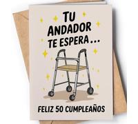 Tarjeta de 50 Cumpleaños - Tarjeta de Felicitación Graciosa para alguien que cumple 50 años - Regalo Original para 50 Cumpleaños para él, ella, hombre, mujer, mejor amigo, amiga - EU 180