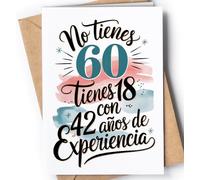 Tarjeta de 60 Cumpleaños - Tarjeta de Felicitación Graciosa para alguien que cumple 60 años - Regalo Original para 60 Cumpleaños para él, ella, hombre, mujer, mejor amigo, amiga - EU 183