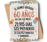 Tarjeta de 60 Cumpleaños - Tarjeta de Felicitación Graciosa para alguien que cumple 60 años - Regalo Original para 60 Cumpleaños para él, ella, hombre, mujer, mejor amigo, amiga - EU 81