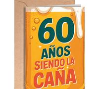 Tarjeta de 60 Cumpleaños - Tarjeta de Felicitación Graciosa para alguien que cumple 60 años - Regalo Original para 60 Cumpleaños para él, ella, hombre, mujer, mejor amigo, amiga - EU 283