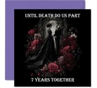 Tarjeta de 7º aniversario para mujeres y hombres, hasta que la muerte nos separe, tarjeta de feliz aniversario de 7 años para novio, novia, pareja, esposa, tarjetas de felicitación de aniversario de