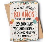 Tarjeta de 80 Cumpleaños - Tarjeta de Felicitación Graciosa para alguien que cumple 80 años - Regalo Original para 80 Cumpleaños para él, ella, hombre, mujer, mejor amigo, amiga - EU 188