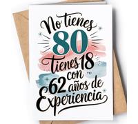 Tarjeta de 80 Cumpleaños - Tarjeta de Felicitación Graciosa para alguien que cumple 80 años - Regalo Original para 80 Cumpleaños para él, ella, hombre, mujer, mejor amigo, amiga - EU 185