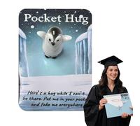 Tarjeta de abrazos de bolsillo - Turtlle saludando a Carrd con una breve frase reconfortante | Apoyo para la ansiedad Apoyo emocional Pockt Hug Turtle Keepsake | Pcket Hug Resin Animales para el