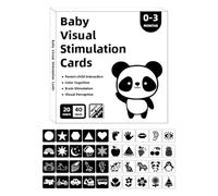 Tarjeta de Actividad de Alta Contraste, portátil Visual Stimulation Black and White Activity Card, adorable Compact Brain Development, Baby Sensory Cards for 0 to 3 Months