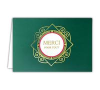 Tarjeta de agradecimiento 69-5167 Gracias por todo - Tarjeta de felicitación de lujo Prestige en oro dorado brillante - Idea de regalo elegante - con sobres blancos - Tamaño 12 x 17,5 cm - Fabricado