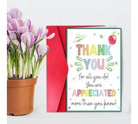 Tarjeta de agradecimiento al profesor, tarjeta de regalo de agradecimiento al profesor, regalo del año para el día del profesor (gracias) 20
